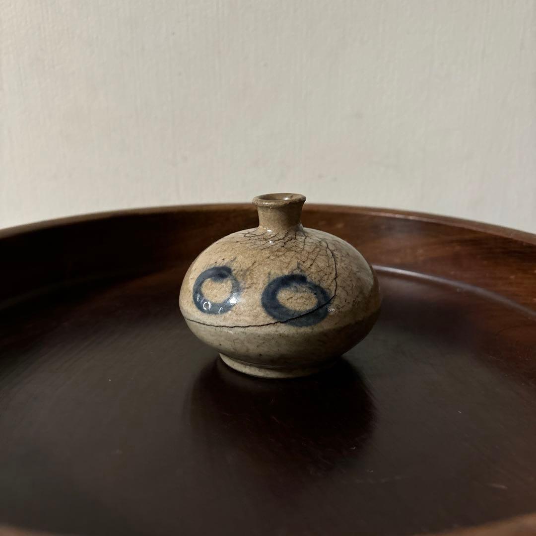 古瀬戸　丹波油壷　古伊万里　江戸時代 小壺 花器 民藝 検:白洲正子李朝