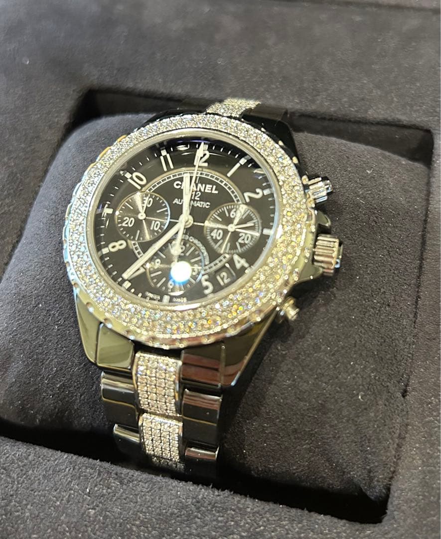 CHANEL J12 41㎜クロノ ダイヤモンド　メンズ高級腕時計