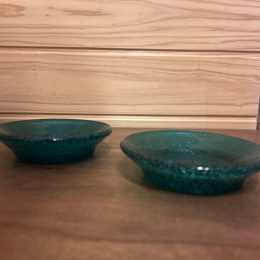 小谷眞三 倉敷ガラス 小皿12cm 2枚