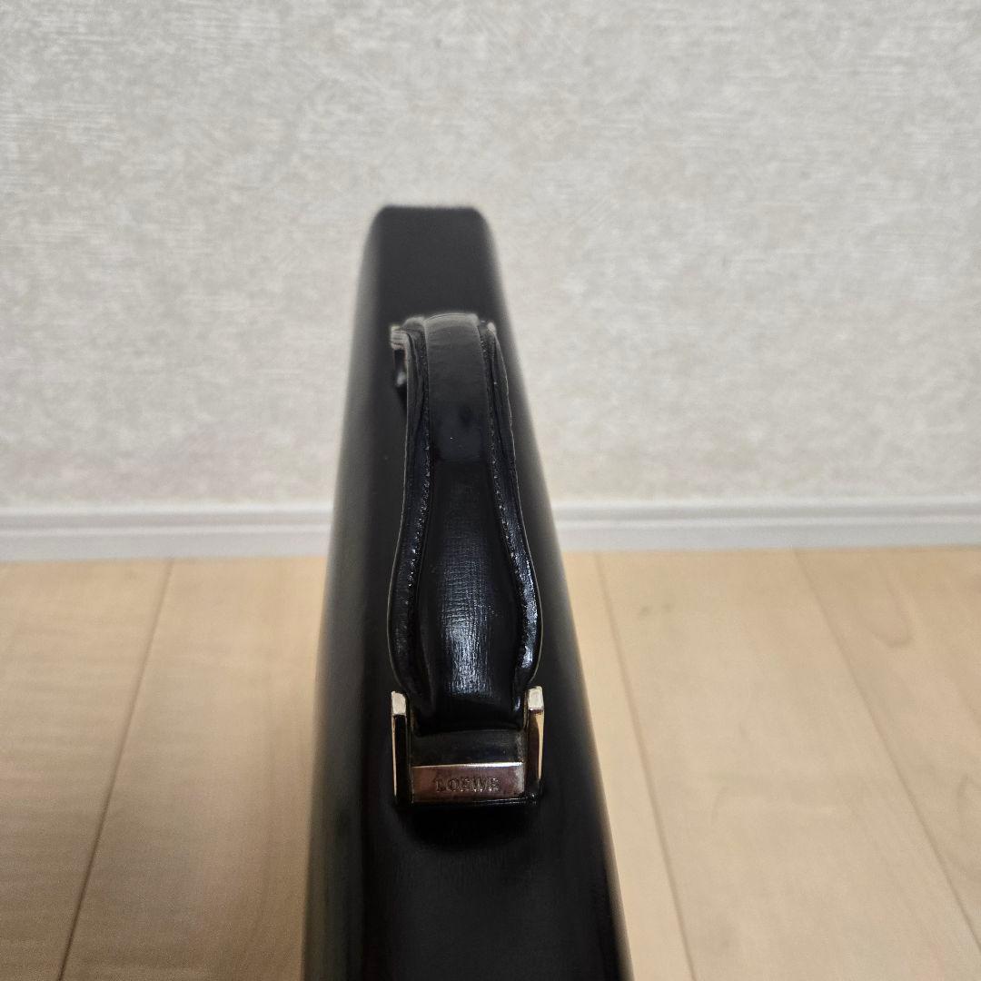 【希少】ロエベ ディプロマティコ ビジネスバッグ アナグラム 型押し レザー 黒