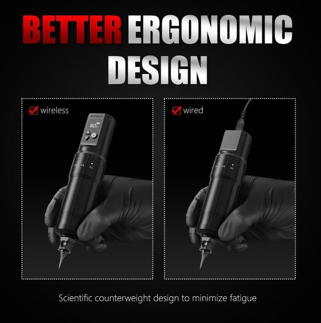X net ワイヤレスタトゥーマシン　Wireless tattoo pen