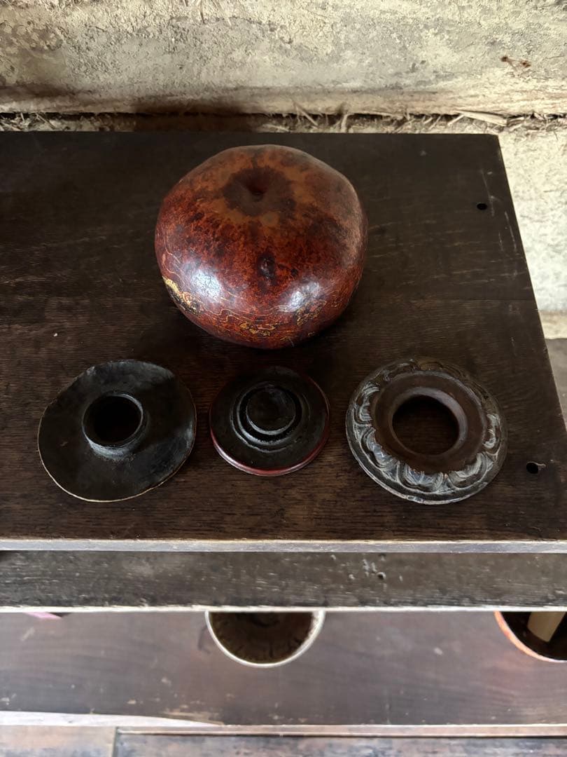 瓢箪胎漆器 装飾的な漆器ボウル 東南アジア