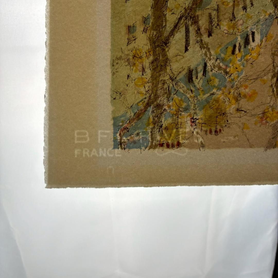 美品 小田切訓「モンマルトルの秋」リトグラフ 直筆サイン入り