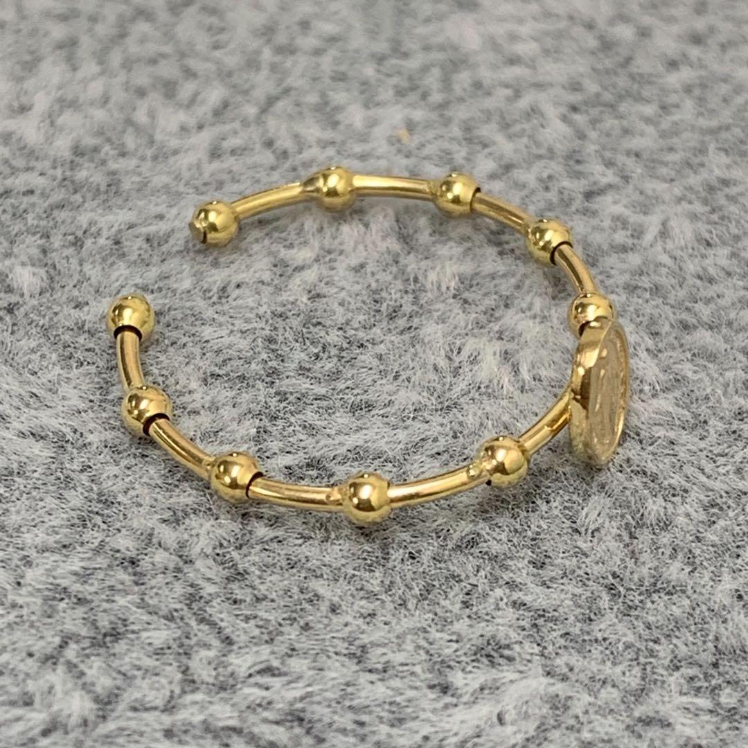 K18不思議のメダイ マリア ロザリオ ピンキー フリーサイズ 約8号~15号