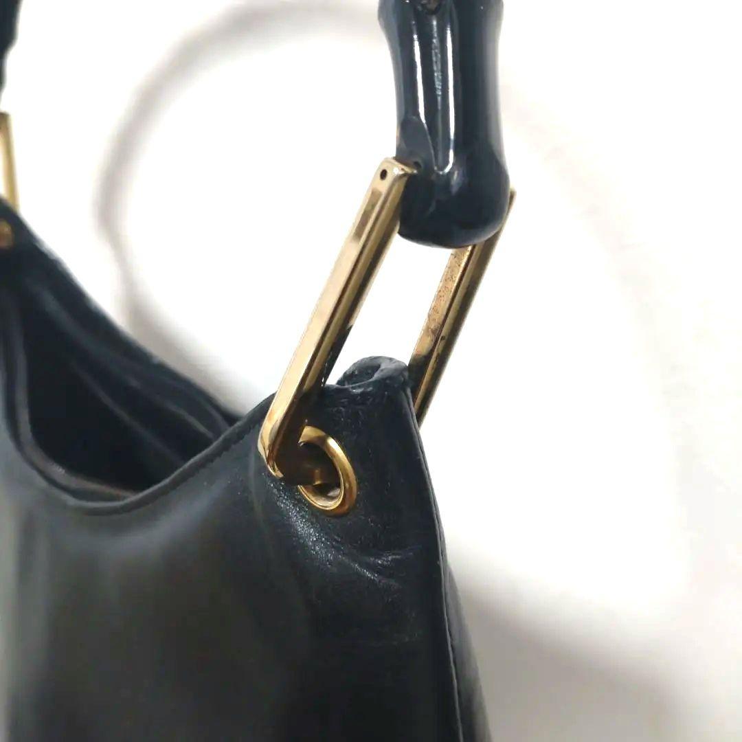 訳あり GUCCI グッチ バンブー ショルダーバッグ ハンドバッグ 黒