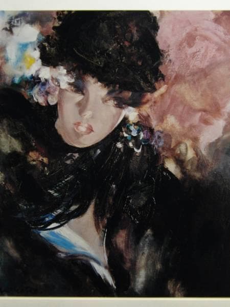 鶴岡義雄、マドモアゼル、希少限定大判画集画、新品高級額装付