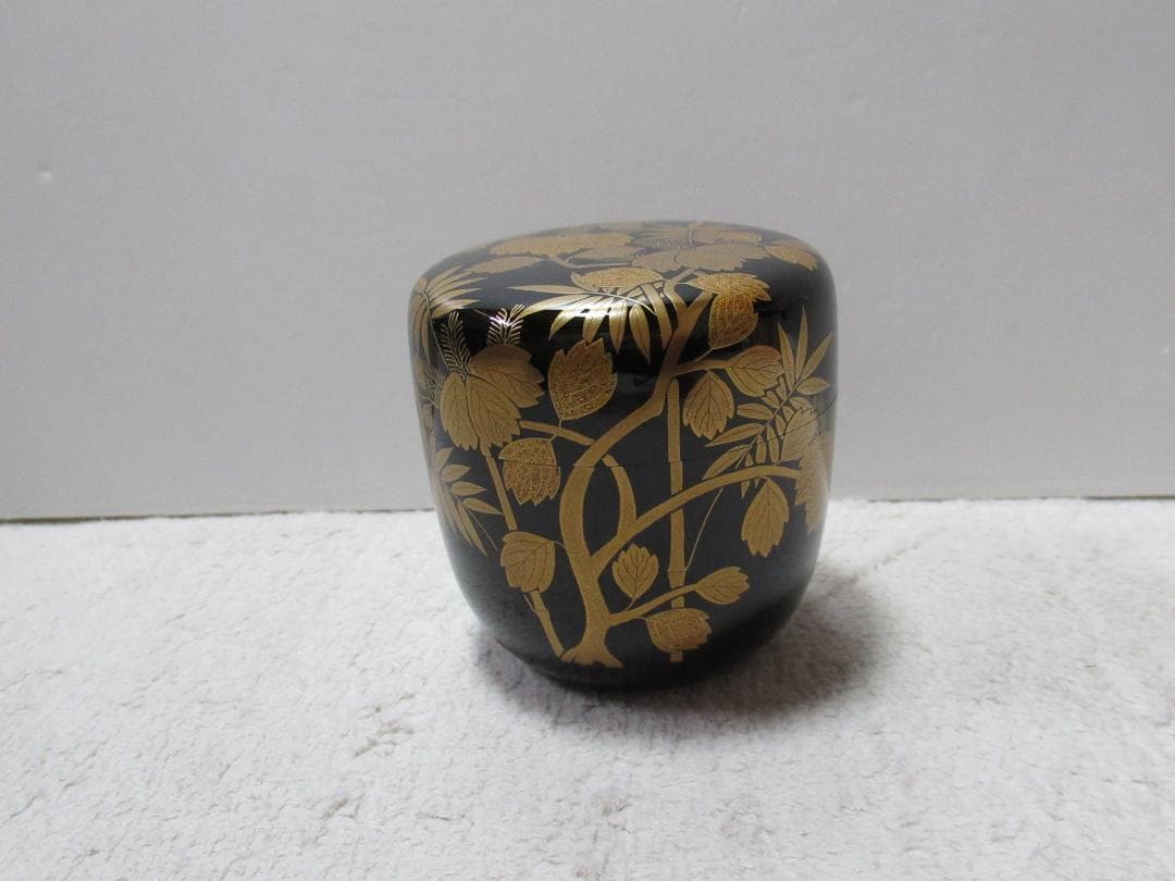 茶道具 輪島塗 茶平一斎造 桐竹利休棗 共箱