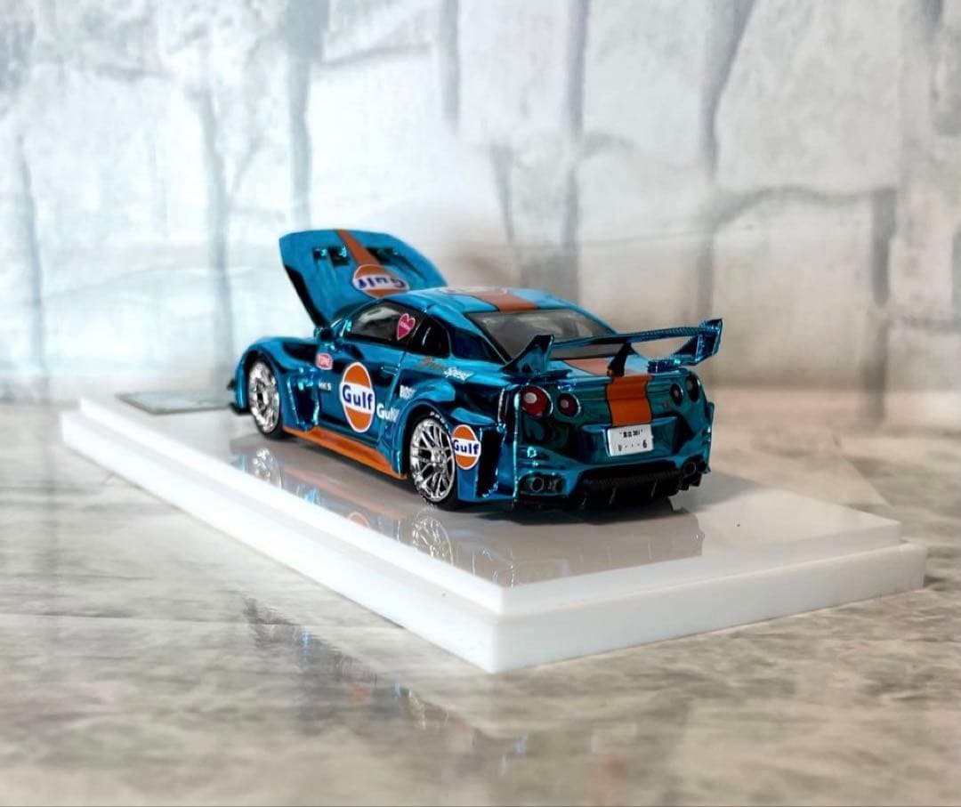 スカイライン GTR R35 RR 1/64 ミニカーGulf