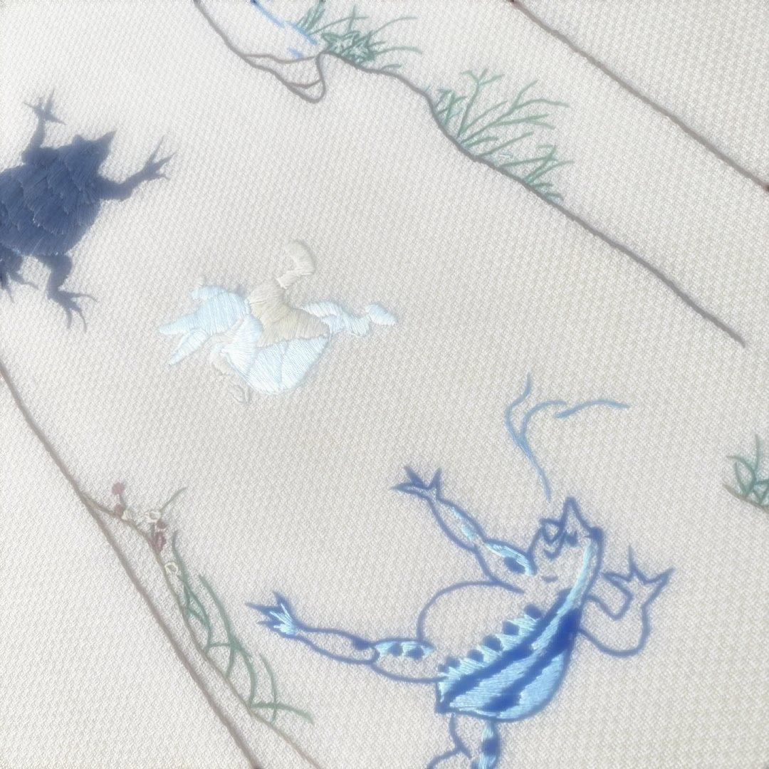 刺繍の動物 鳥獣戯画 風炉先屏風 茶道具