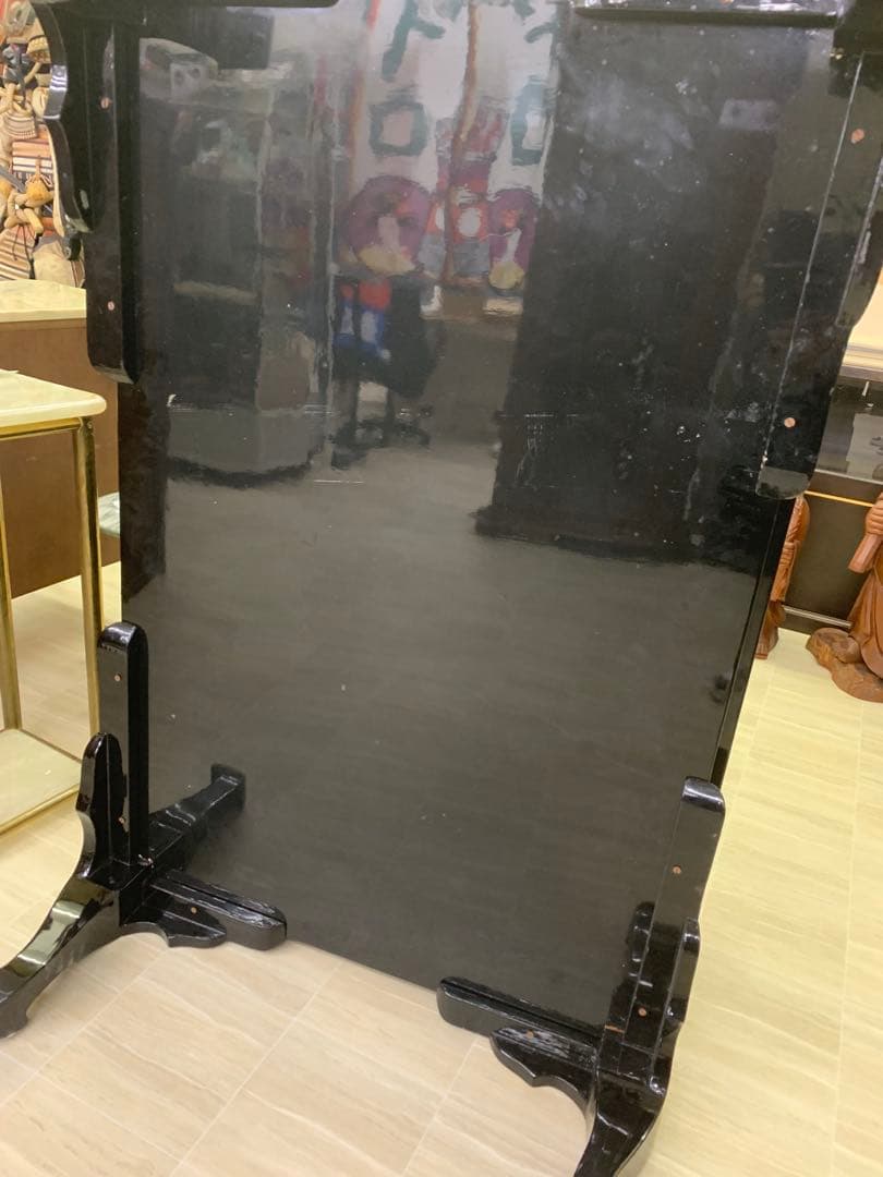 螺鈿細工 韓国伝統工芸 大型座卓 ドラゴン彫刻 年代物 骨董品