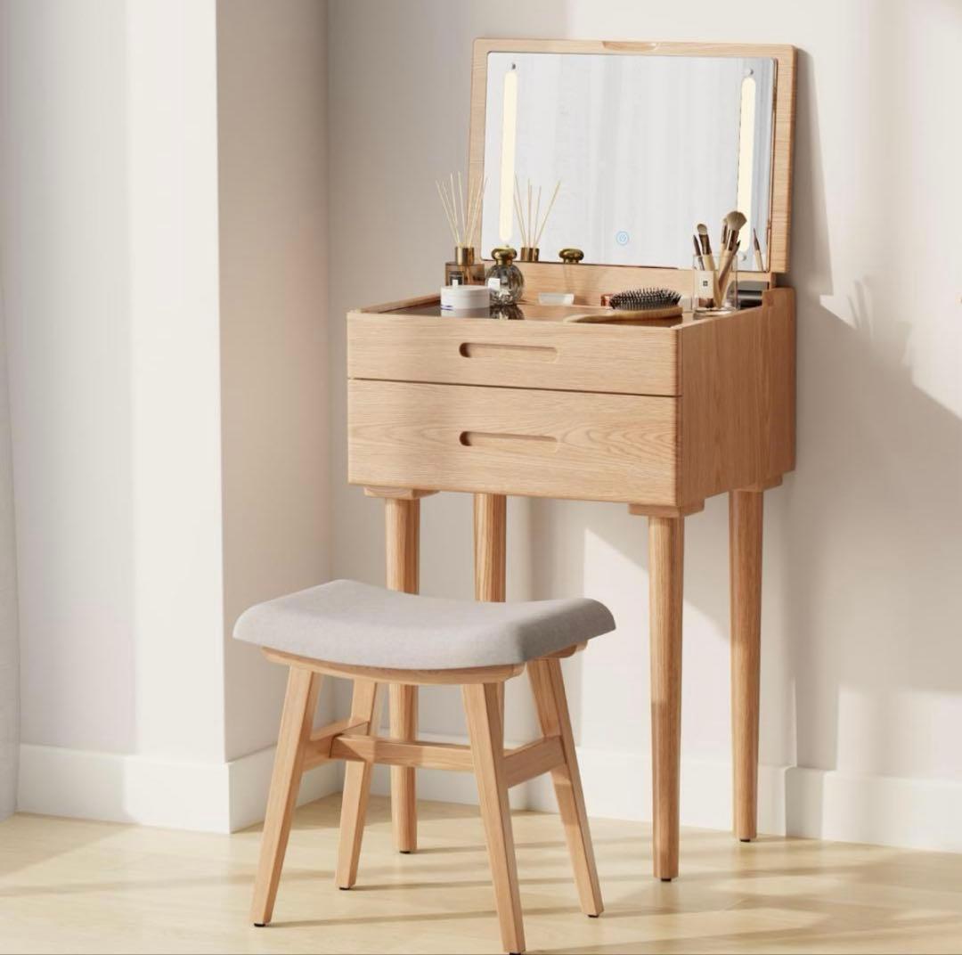木製ドレッサー コンパクト 鏡台 LEDライト付き サイドテーブル 天然木 楽天市場】【楽天3位】ドレッサー コンパクト 鏡台 おしゃれ 化粧台