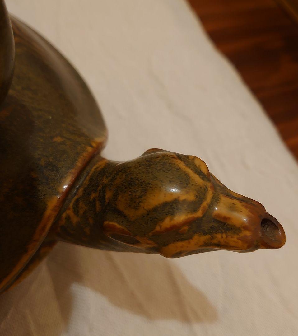 薩摩焼 壽官陶苑 亀型 酒器 蕎麦釉 ヴィンテージ