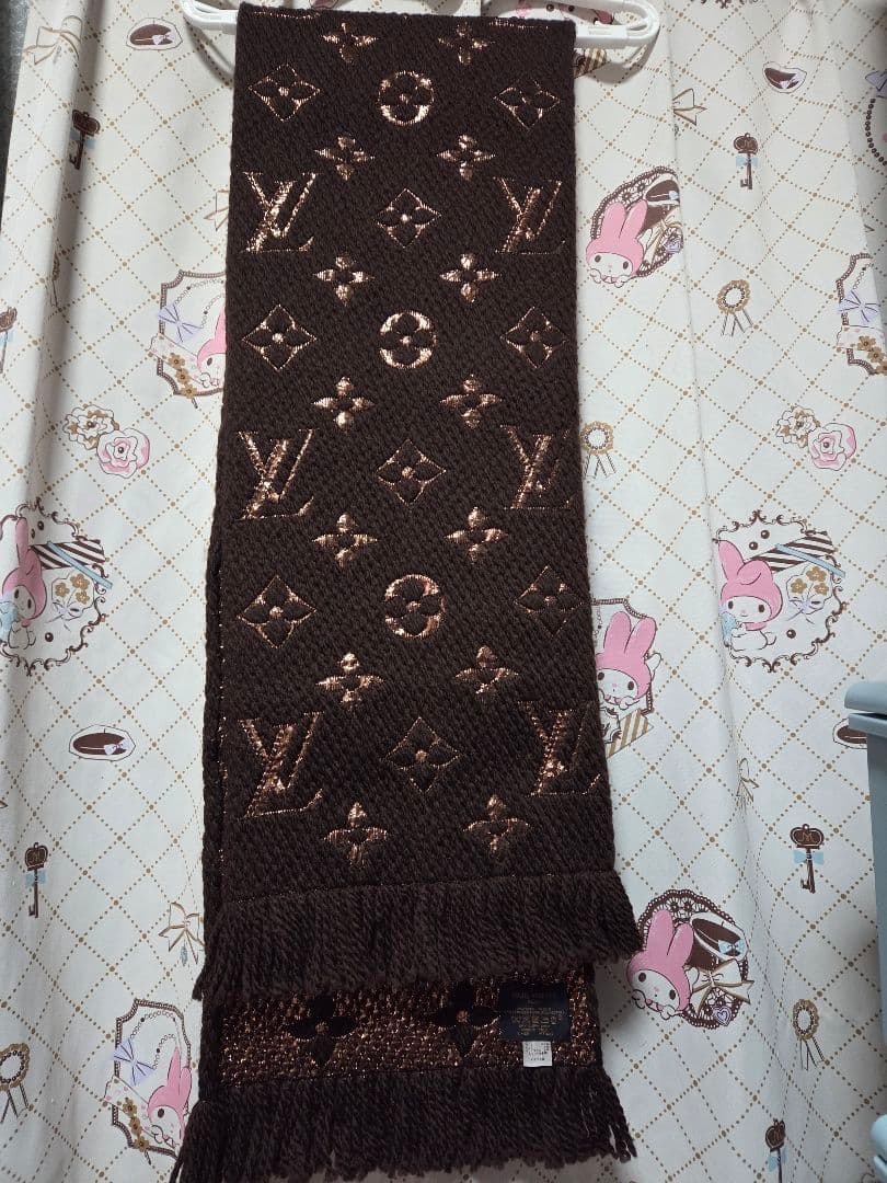 LOUIS VUITTON ブラウン マフラー LOUIS VUITTON マフラー ブラウン/ゴールド
