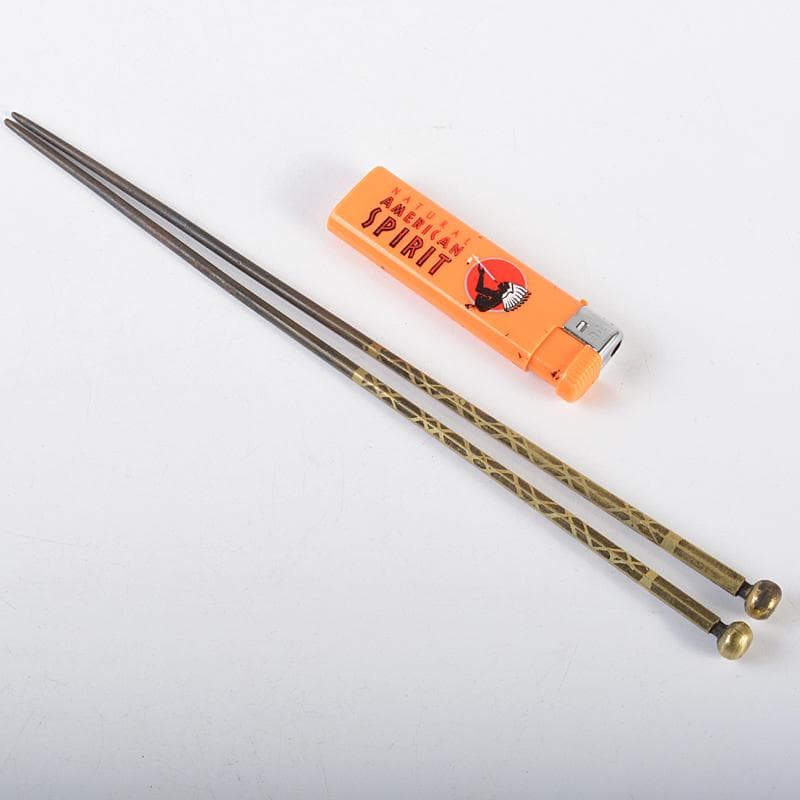 茶道具 金谷五郎三郎作 黄銅 火箸 共箱 M R7525