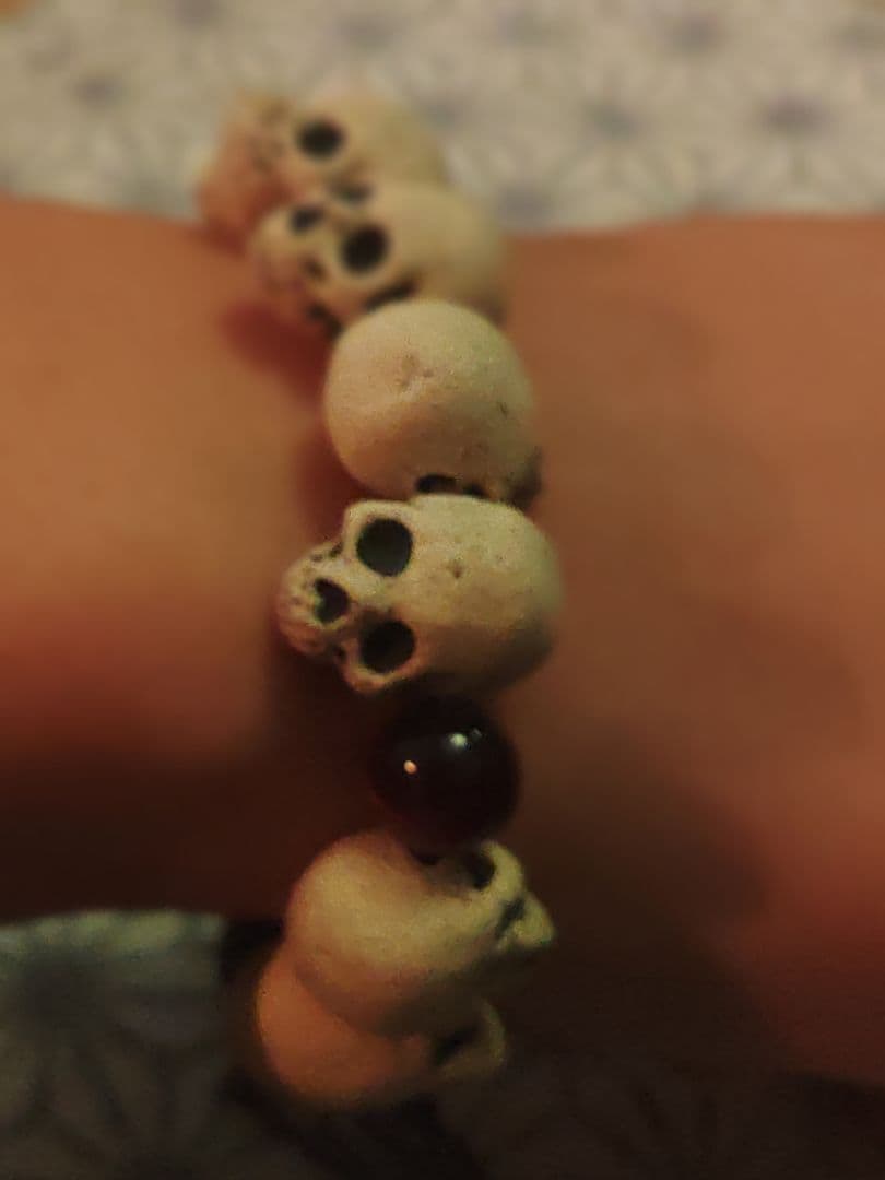 辰巳又助 陶器 髑髏数珠