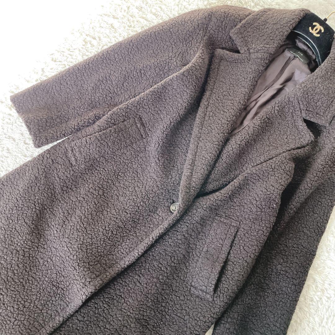 美品】23区 テディベアコート ボアコート ロングコート ブラウン M