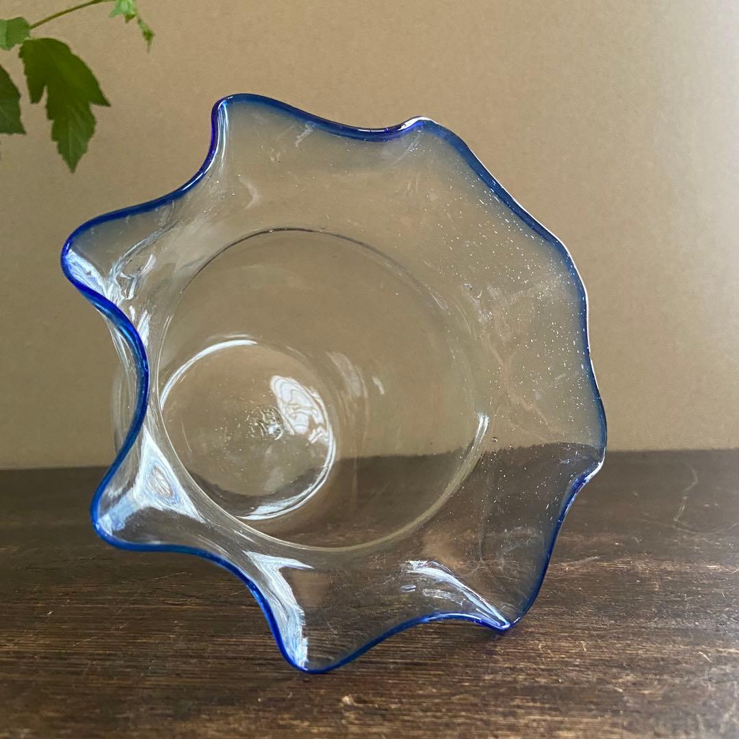 大正ガラス 金魚鉢 古い硝子 アンティーク 吹きガラス レトロ めだか