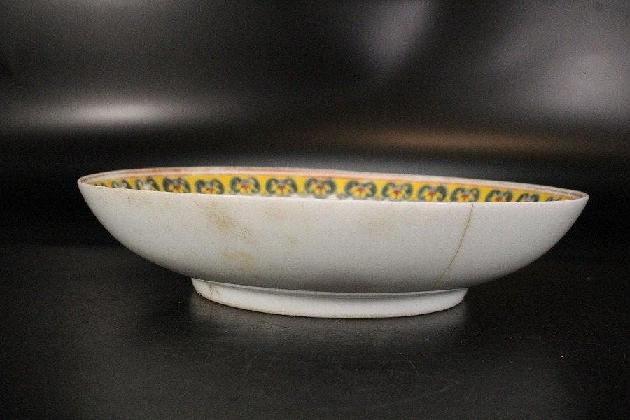 中国美術 色絵 魚紋 盤 φ18cm 光緒年製款 旧家蔵出