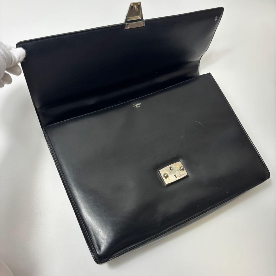 【希少】カルティエ パシャ ブリーフケース 自立 A4収納 ブラック