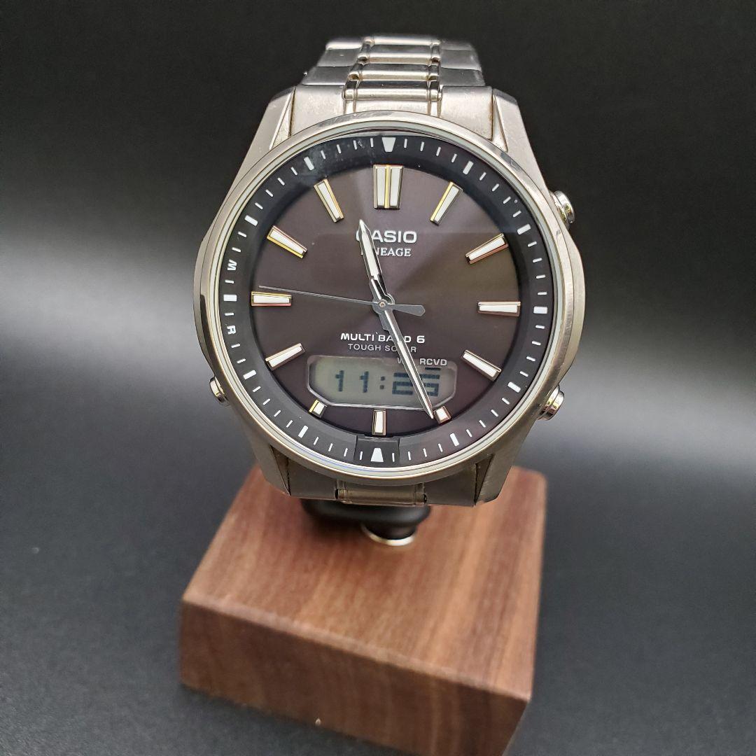 稼働品 カシオ リニエージ LCW-M100TS チタン ソーラー電波 シルバー