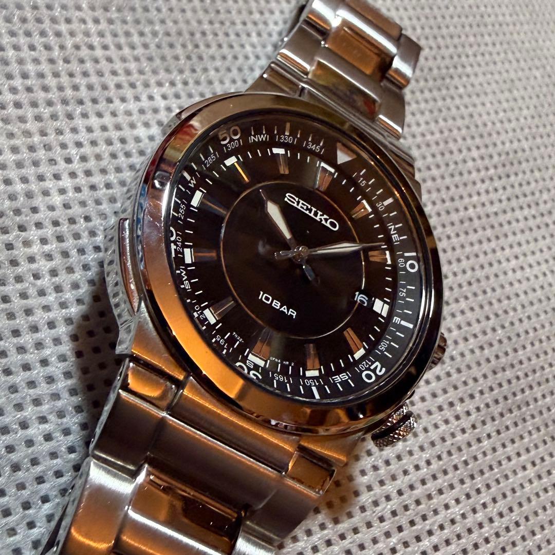 SEIKO セイコー アルピニスト似 ブラック文字盤 クォーツ 中古品