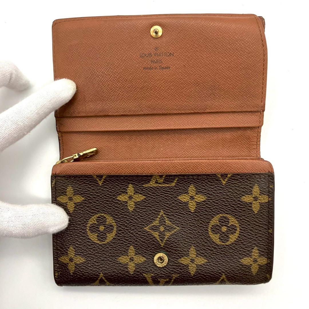 正規品 ルイヴィトン 二つ折り財布 トレゾール モノグラム L字