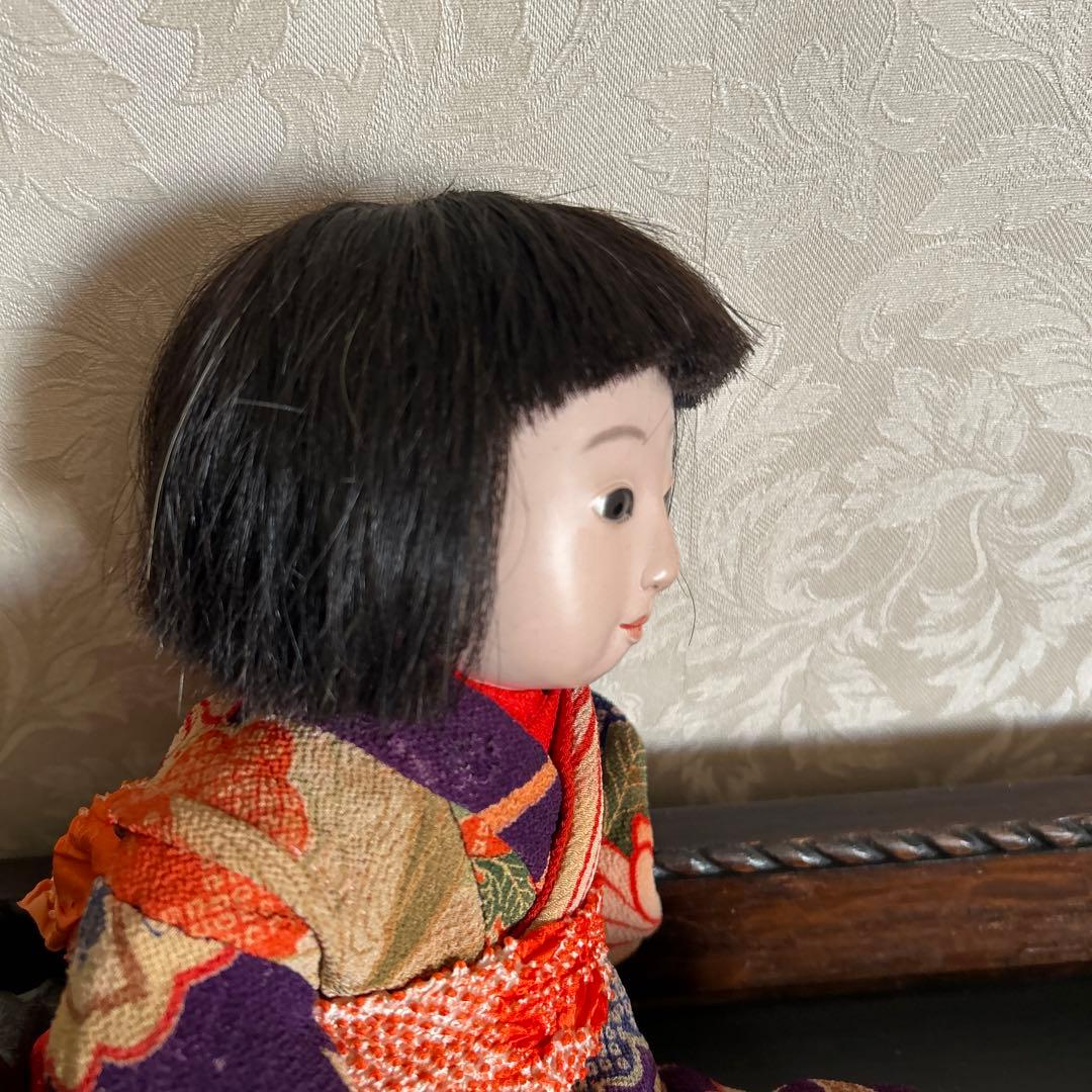 市松人形 江戸縮緬着物 アンティーク