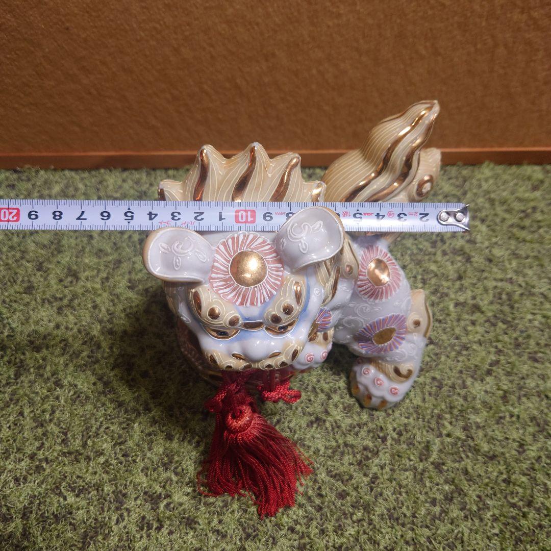 獅子陶器置物 白金装飾 - メルカリ