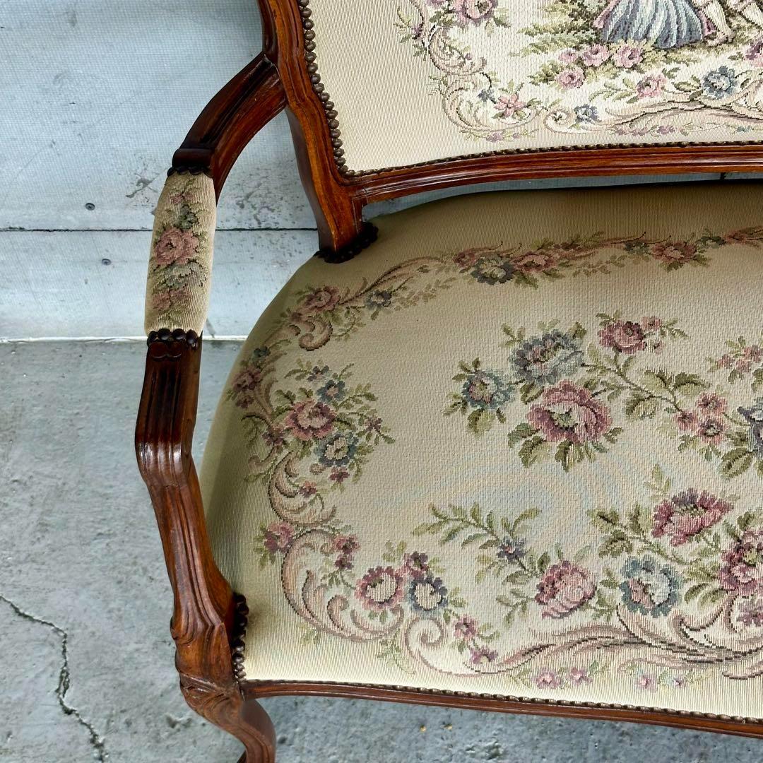 ✦王室気分✦ ロココ調アンティーク イタリア製 ゴブラン織 猫脚