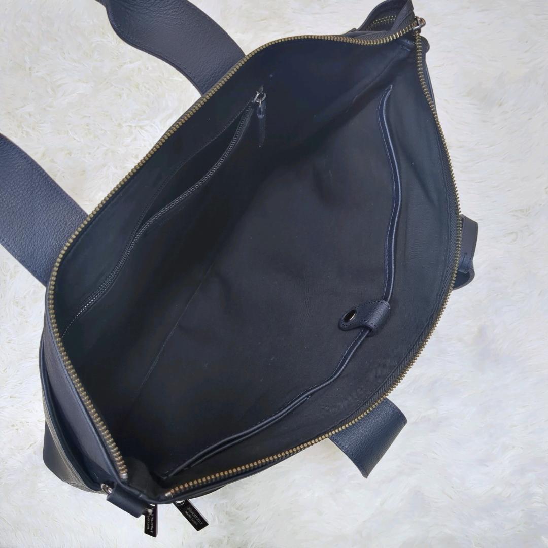 【未使用級】バーバリーブラックレーベル 豪華おまけ付 黒 レザー ビジネスバッグ