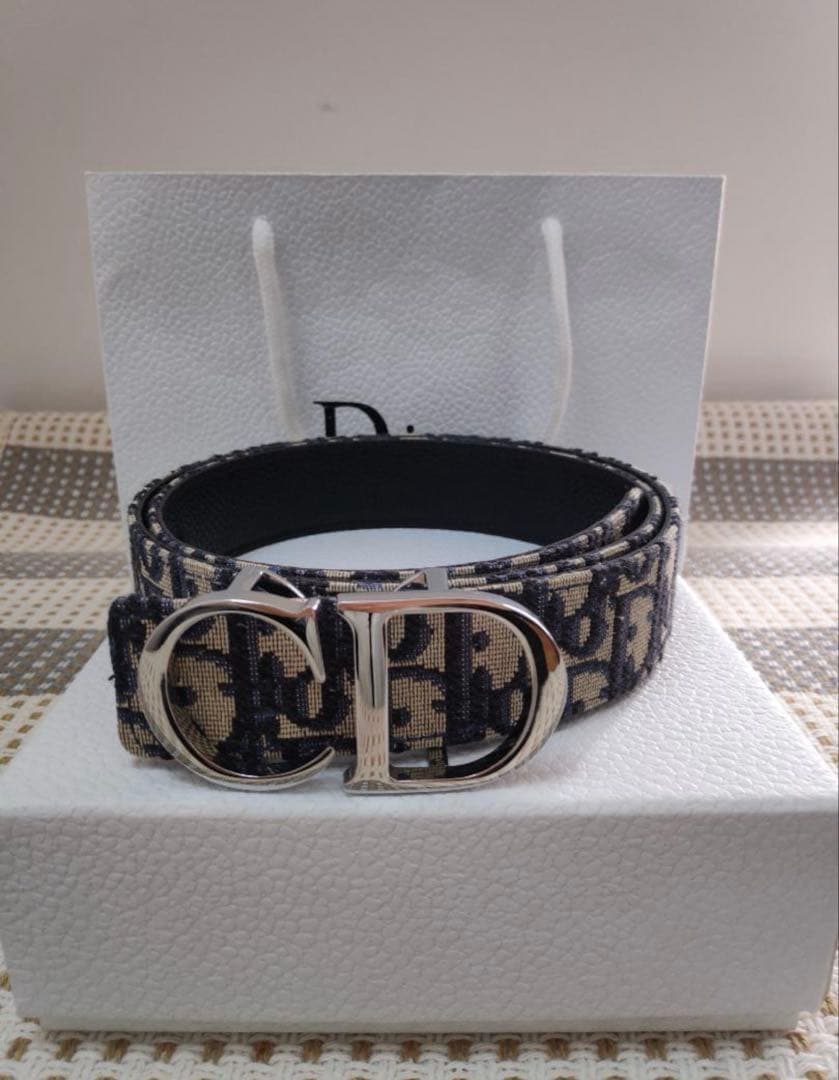 クリスチャンディオール レザーベルト 90cm Dior 黒 レザー ベルト