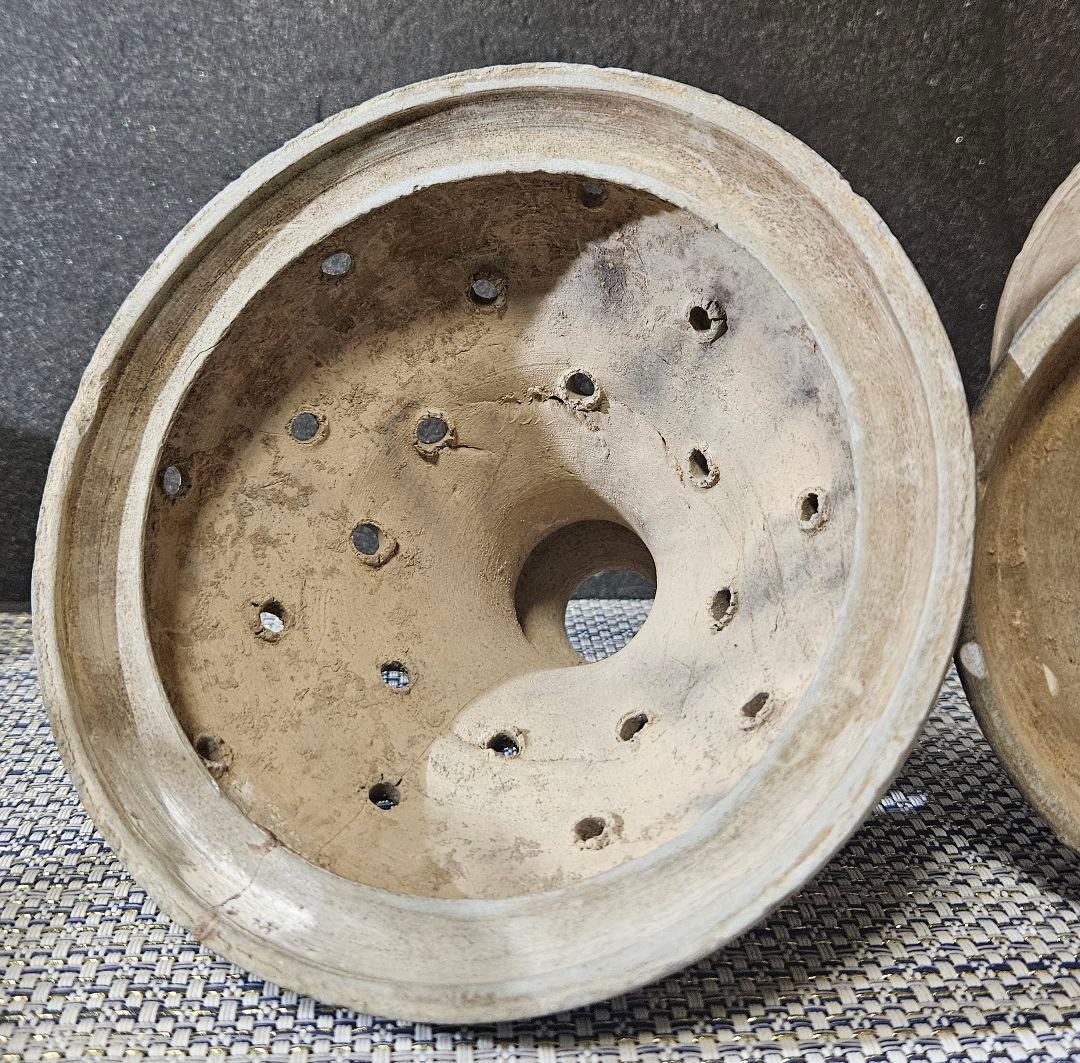 朝鮮半島古陶磁器 新羅土器 三角透かし造幾何学文様蓋付 香炉 祭器