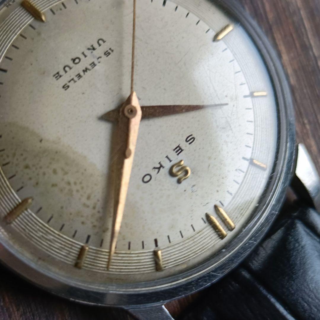 OH済みセイコー　ユニークSEIKO UNIQUE 15石SマークSS手巻き時計