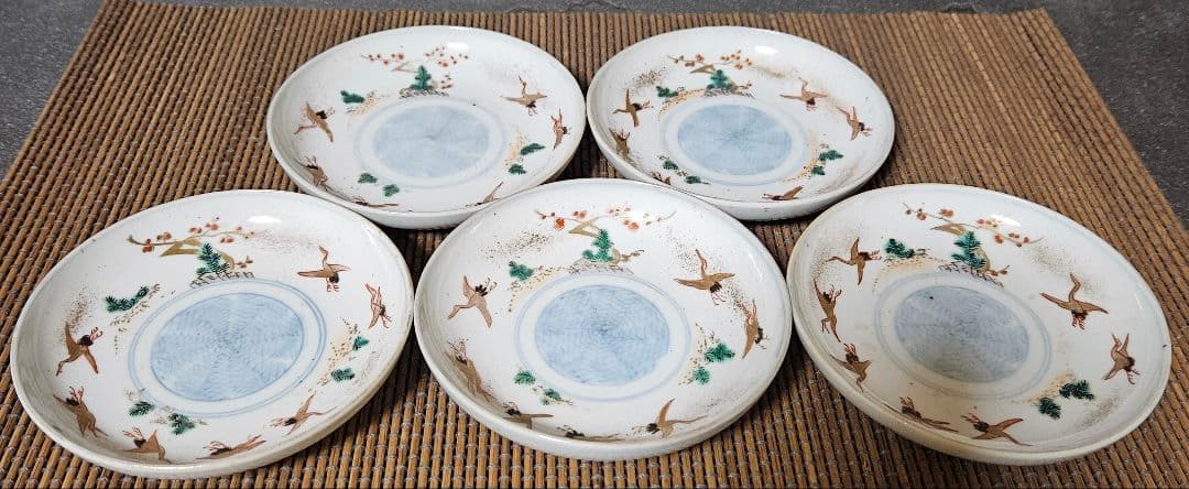 古伊万里 染錦 時代物 小皿 色絵 骨董 アンティーク