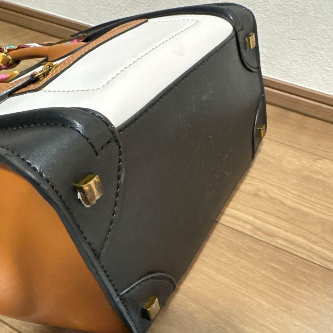 ハンドバッグ ホワイト/ブラウン/ブラック