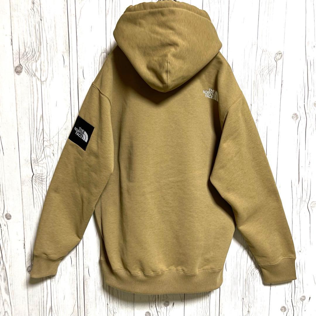 売切人気モデル◆ノースフェイル　スウェットパーカーMカーキ　スクエアロゴフーディ