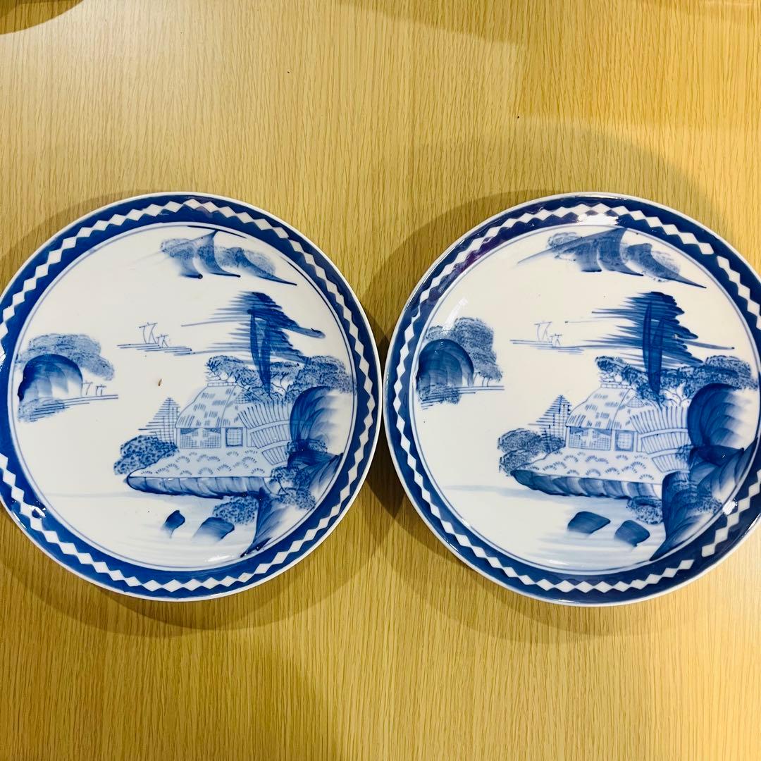 皿 食器 陶磁器 青白磁風景画の皿 2枚セット - メルカリ