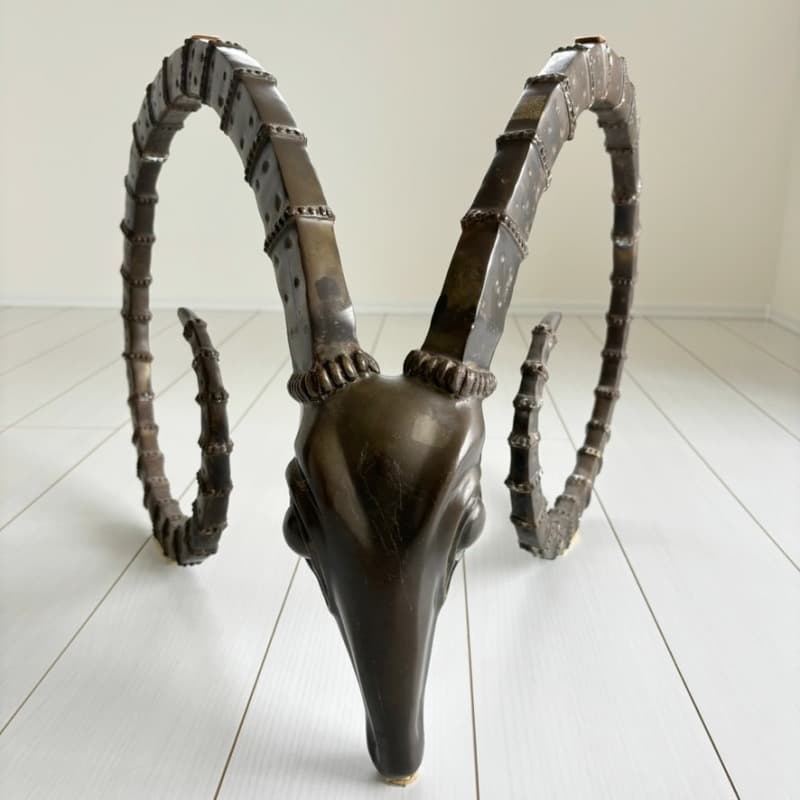 ALAIN CHERVET 希少 ヴィンテージ ラムヘッド ガラステーブル - メルカリ