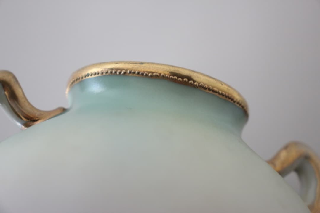 アンティーク　オールドノリタケ　里帰り　金彩　金盛り　取手付き花瓶