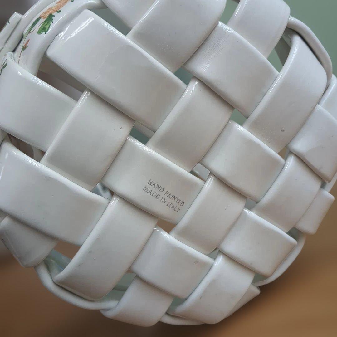 イタリア製 陶器製フルーツバスケット ハンドペイント 置物 - メルカリ