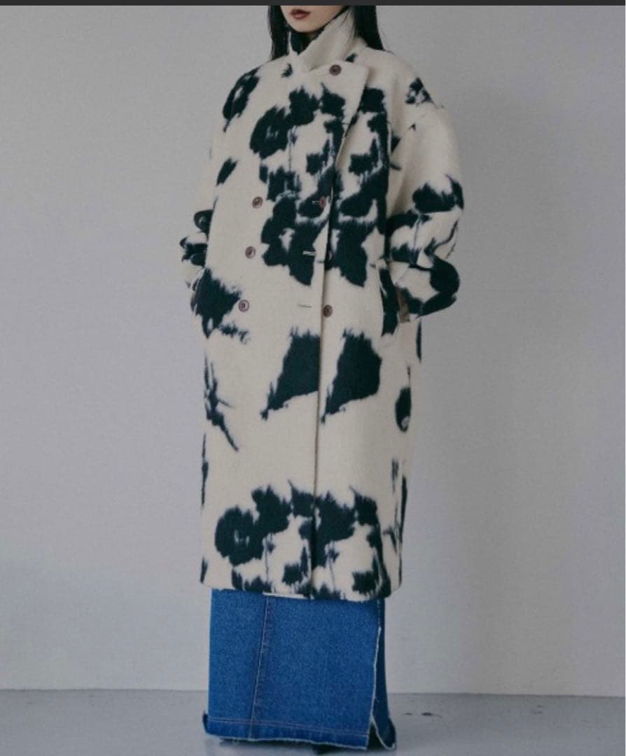 UND SHADOW FLOWER WOOL COAT HOT ! AMERI UND SHADOW FLOWER WOOL