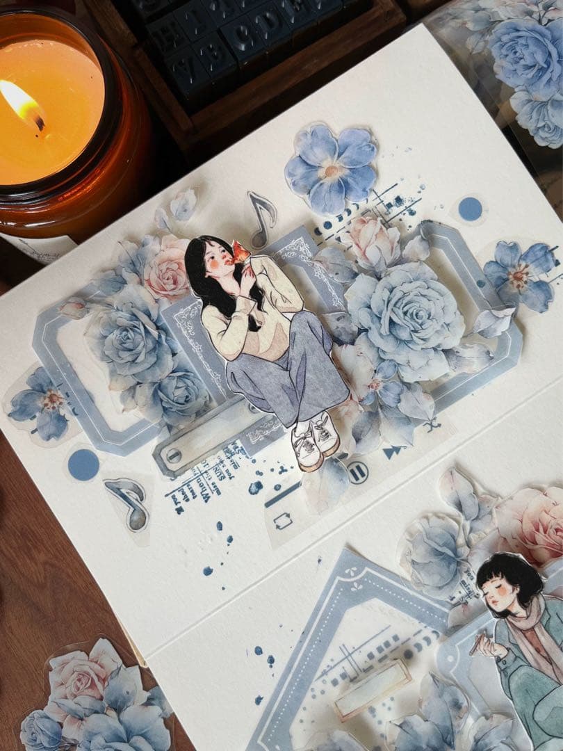 壹洱原创《莫蓝》海外マスキングテープ　マステ 【2161】