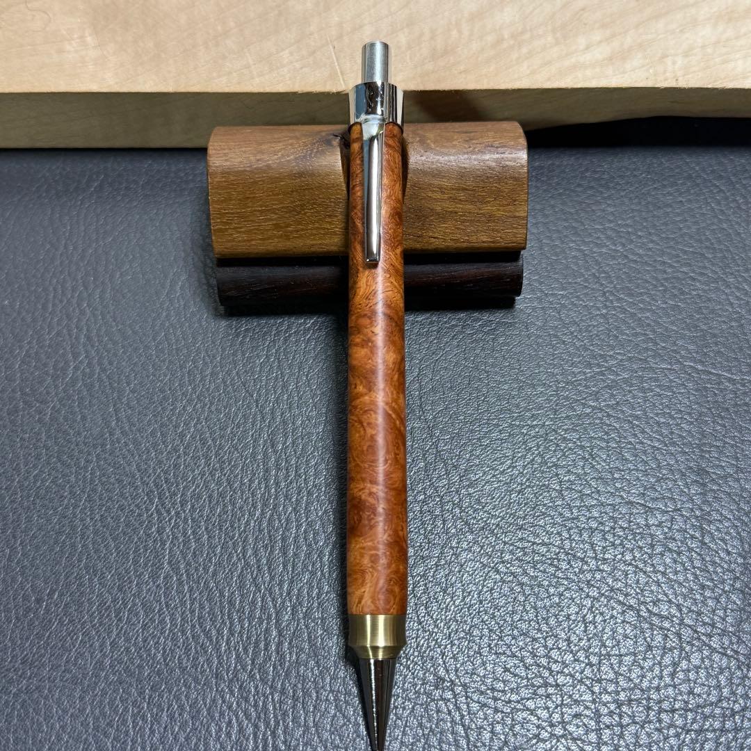 115花梨瘤　木製シャーペン　強低重心ダブルR 真鍮