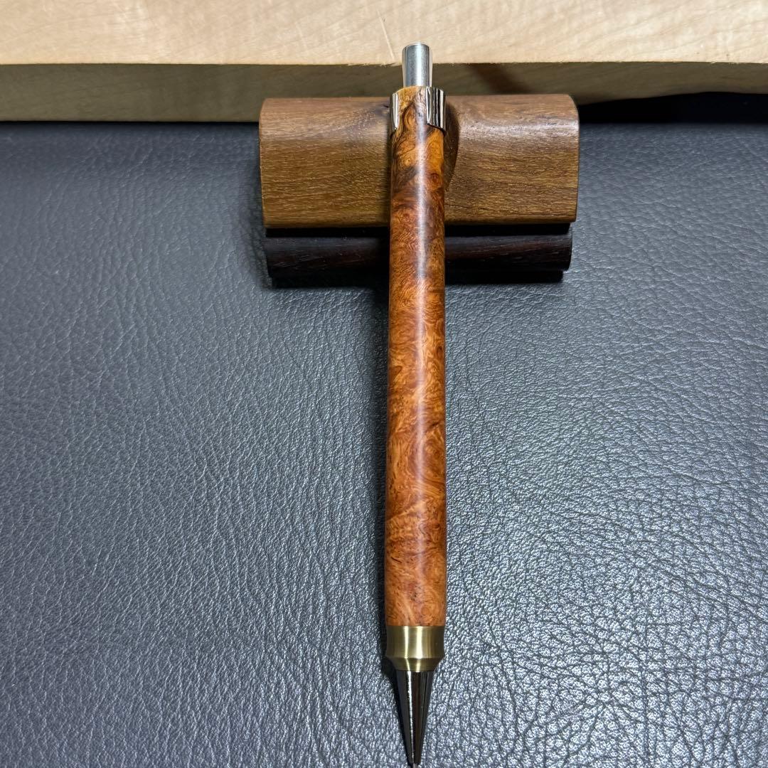 115花梨瘤　木製シャーペン　強低重心ダブルR 真鍮