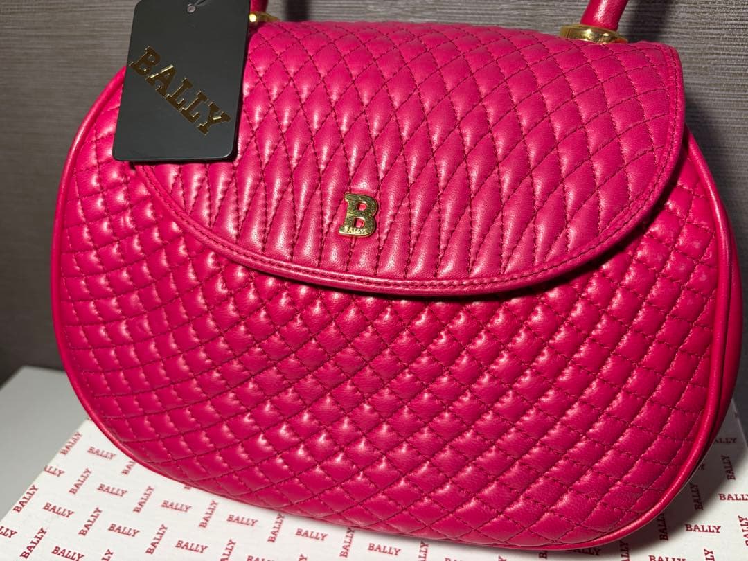 BALLY バリー ハンドバッグ キルティング レザー ピンク マゼンダ