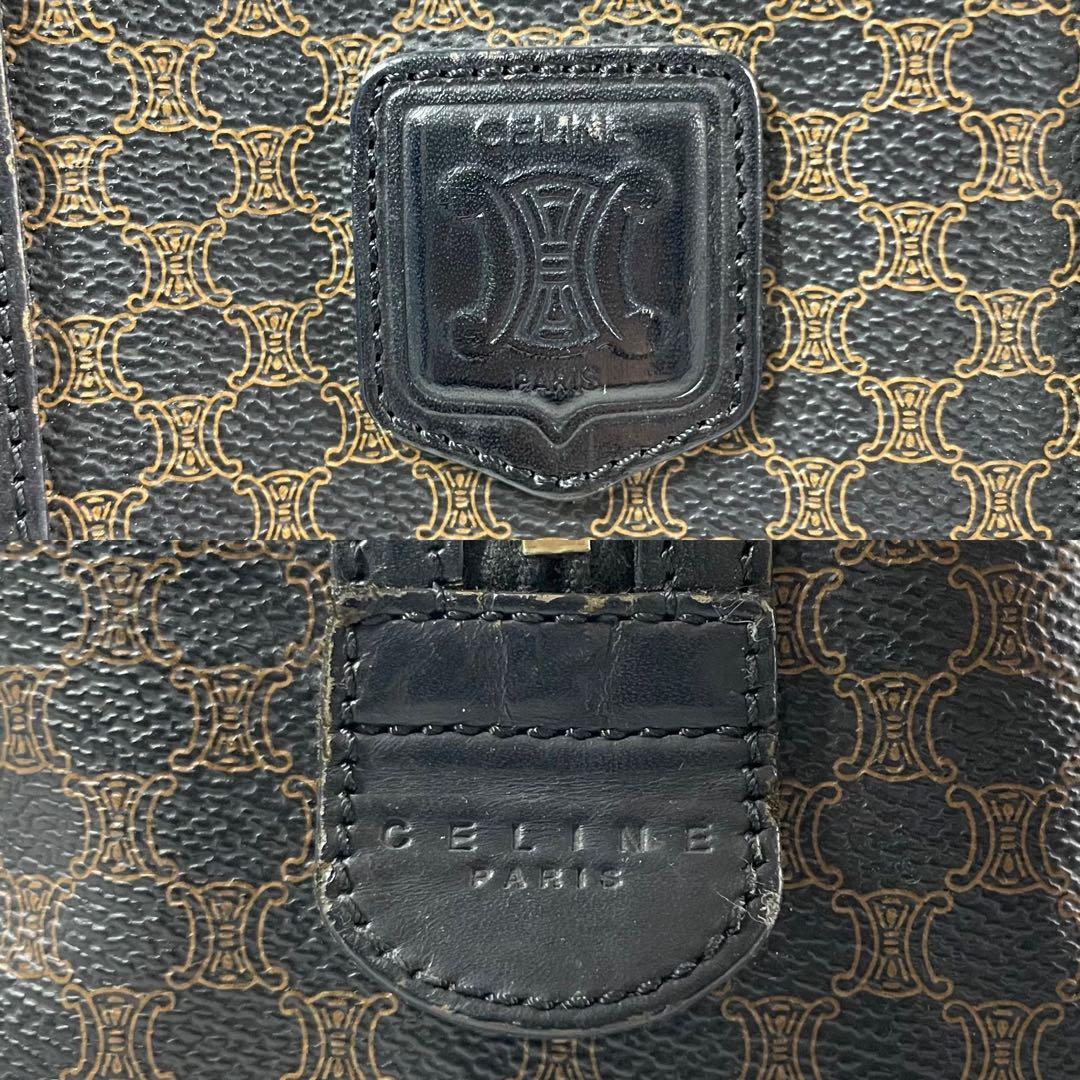 入手困難✨ セリーヌ ミニボストンバッグ 黒マカダム レザー pvc ブラック