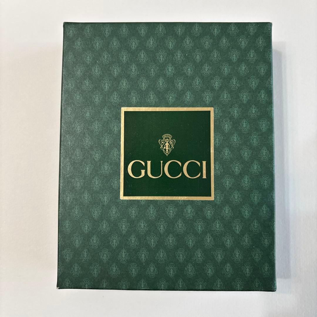 【未使用】 GUCCI オールドグッチ ダークブラウン 二つ折り財布 箱付き