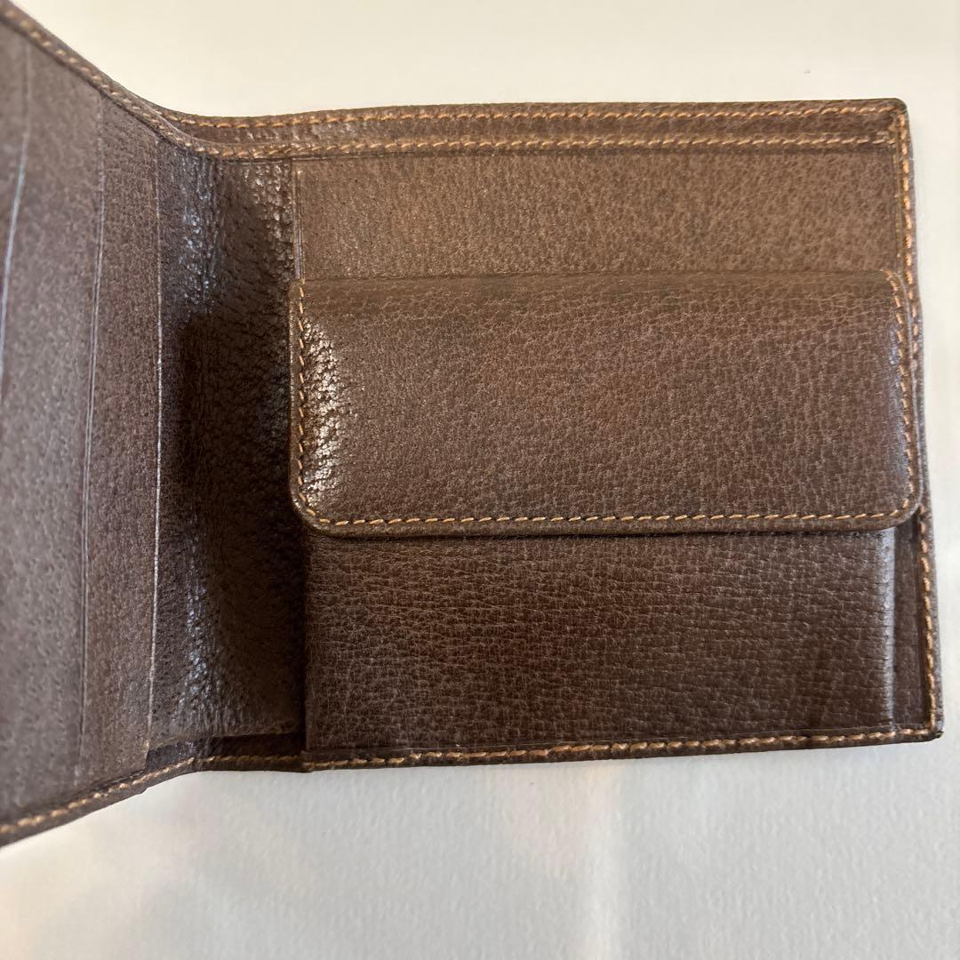 【未使用】 GUCCI オールドグッチ ダークブラウン 二つ折り財布 箱付き
