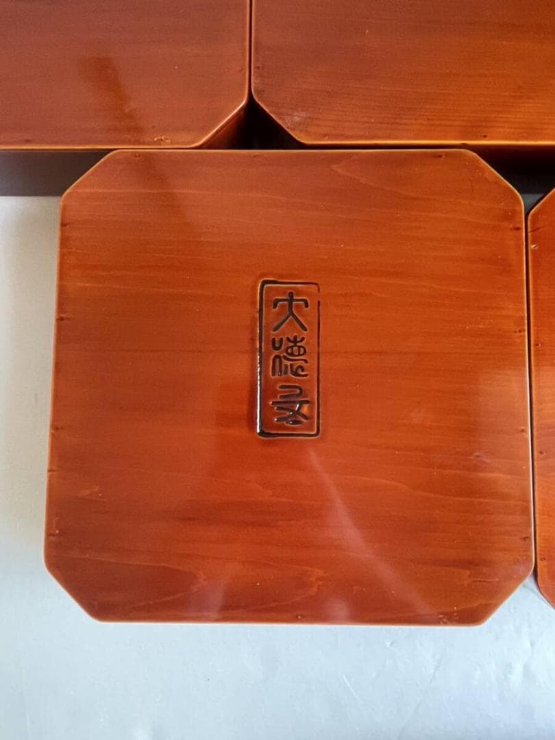 木製漆器 飛騨 春慶塗 大徳寺 縁高 五客 30