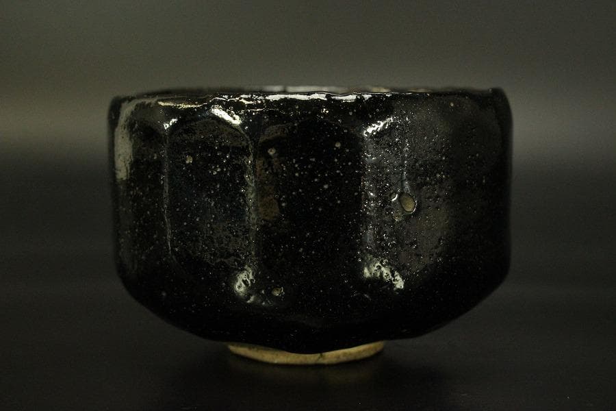 茶道具 衣笠焼 黒楽茶碗(A253)
